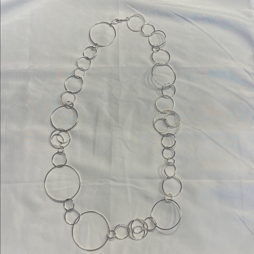 Silver CHANEL circular chain necklace Vintage - Picture 6 of 6